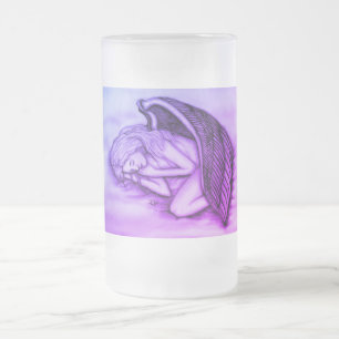 A sleeping Angel on the heavens clouds Frosted Glass Beer Mug