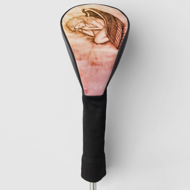 A sleeping Angel on the heavens clouds Golf Head Cover (Front)