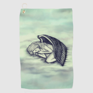 A sleeping Angel on the heavens clouds Golf Towel