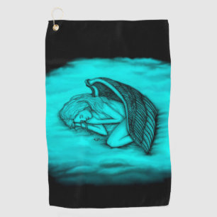 A sleeping Angel on the heavens clouds Golf Towel