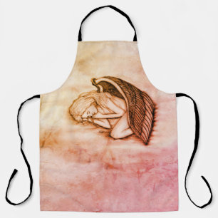 A sleeping Angel on the heavens clouds in marmor Apron