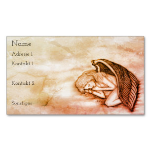 A sleeping Angel on the heavens clouds in marmor Magnetic Business Card