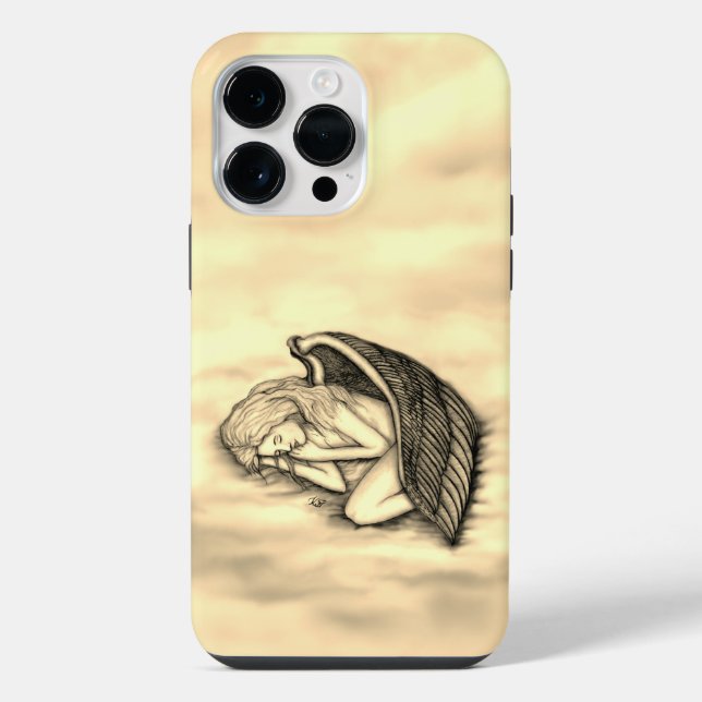 A sleeping Angel on the heavens clouds iPhone Case (Back)