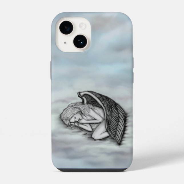 A sleeping Angel on the heavens clouds iPhone Case (Back)