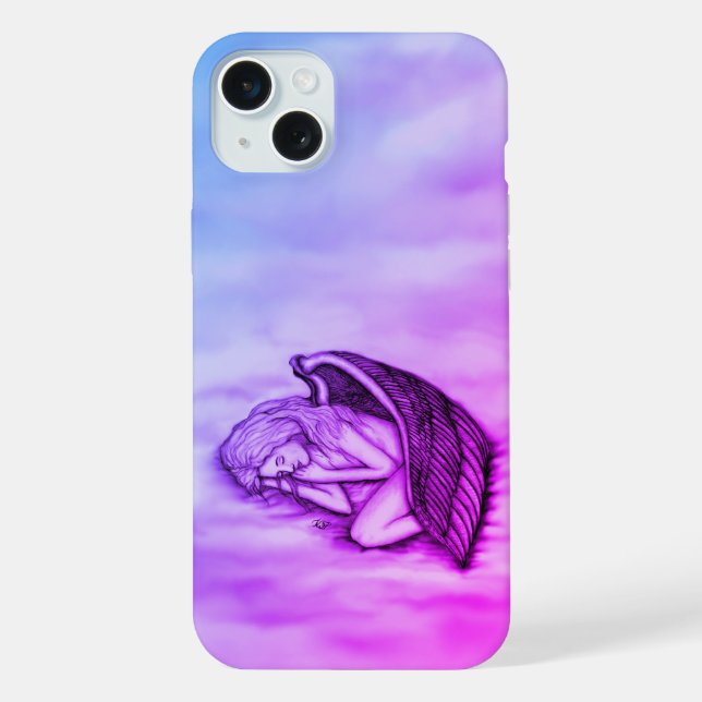 A sleeping Angel on the heavens clouds iPhone Case (Back)