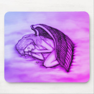 A sleeping Angel on the heavens clouds Mouse Mat
