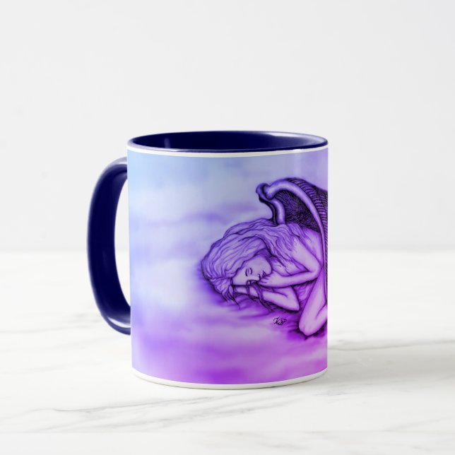 A sleeping Angel on the heavens clouds Mug (Front Left)