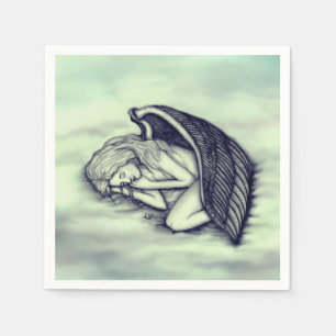 A sleeping Angel on the heavens clouds Napkin