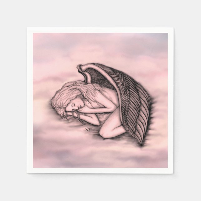 A sleeping Angel on the heavens clouds Napkin (Front)