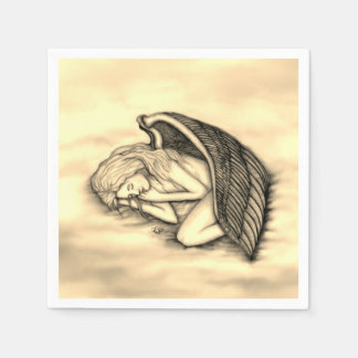 A sleeping Angel on the heavens clouds Napkin