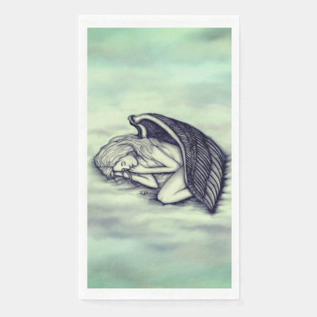 A sleeping Angel on the heavens clouds Napkin (Front)