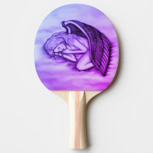 A sleeping Angel on the heavens clouds Ping Pong Paddle