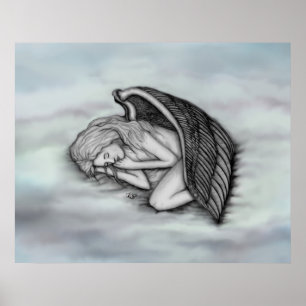 A sleeping Angel on the heavens clouds Poster