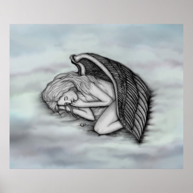 A sleeping Angel on the heavens clouds Poster (Front)