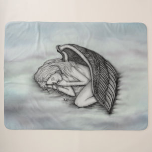 A sleeping Angel on the heavens clouds Sherpa Blanket