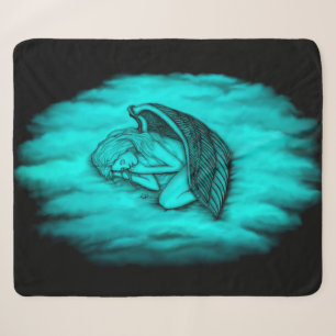 A sleeping Angel on the heavens clouds Sherpa Blanket