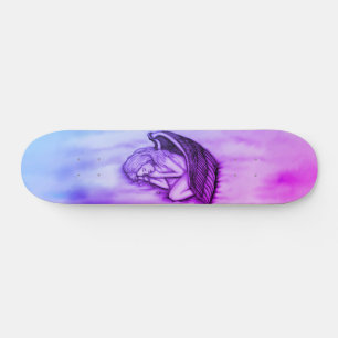A sleeping Angel on the heavens clouds Skateboard