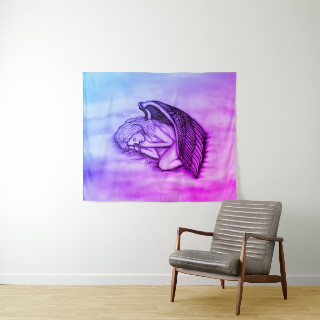 A sleeping Angel on the heavens clouds Tapestry (In Situ (Horizontal))