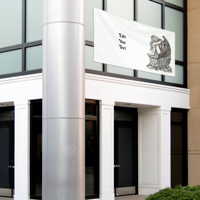 A sleeping Angel on the Stone Banner (Outside Building)