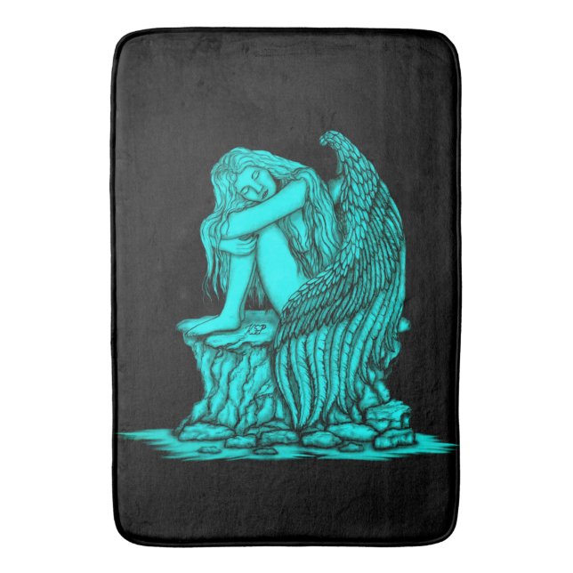 A sleeping Angel on the Stone Bath Mat (Front Vertical)