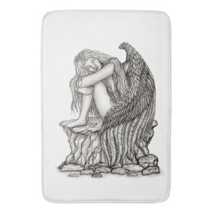 A sleeping Angel on the Stone Bath Mat