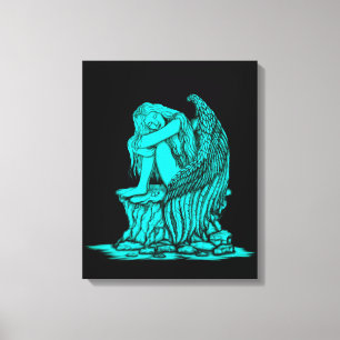 A sleeping Angel on the Stone Canvas Print