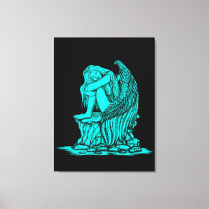 A sleeping Angel on the Stone Canvas Print