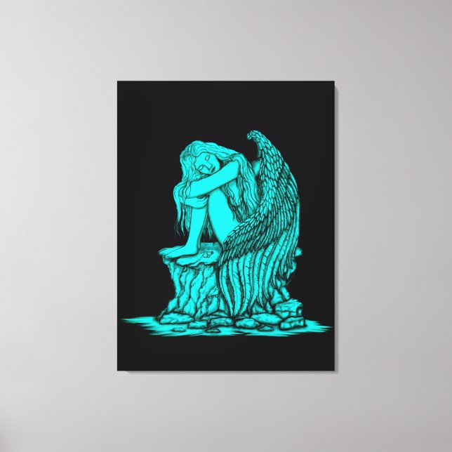 A sleeping Angel on the Stone Canvas Print (Front)