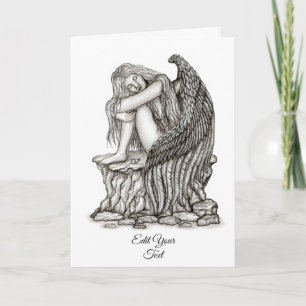 A sleeping Angel on the Stone Card