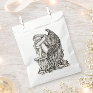 A sleeping Angel on the Stone Favour Bags