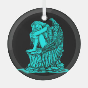 A sleeping Angel on the Stone Glass Tree Decoration
