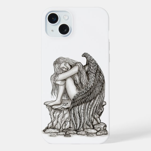 A sleeping Angel on the Stone iPhone Case (Back)