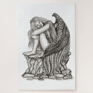 A sleeping Angel on the Stone Jigsaw Puzzle