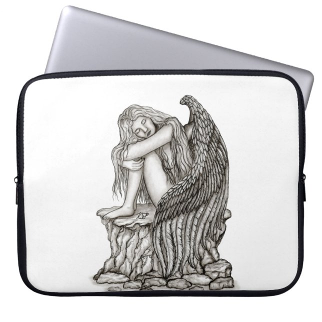 A sleeping Angel on the Stone Laptop Sleeve (Front)