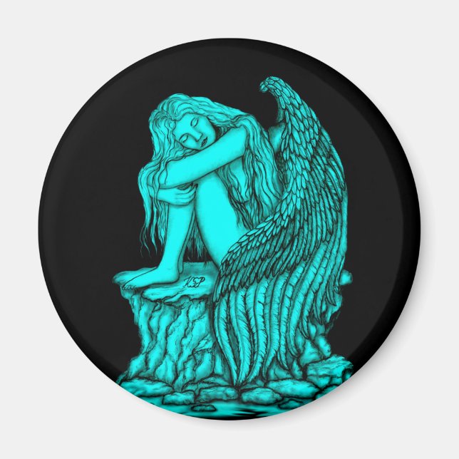 A sleeping Angel on the Stone Magnet (Front)