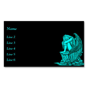 A sleeping Angel on the Stone Magnetic Business Card
