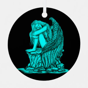 A sleeping Angel on the Stone Metal Tree Decoration