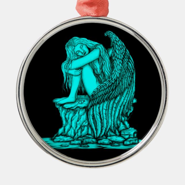 A sleeping Angel on the Stone Metal Tree Decoration (Front)