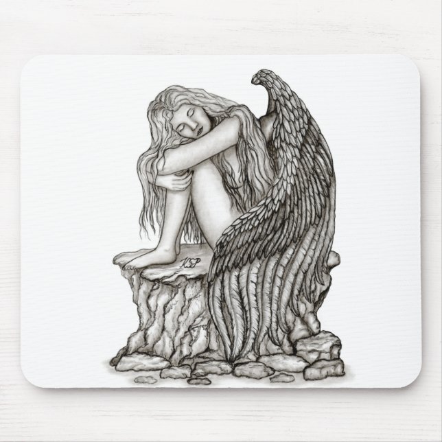 A sleeping Angel on the Stone Mouse Mat (Front)
