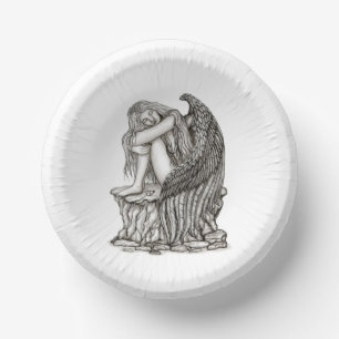 A sleeping Angel on the Stone Paper Plate