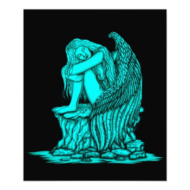 A sleeping Angel on the Stone Photo Print (Front)