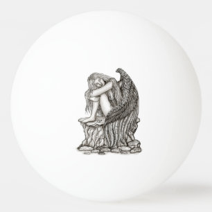 A sleeping Angel on the Stone Ping Pong Ball