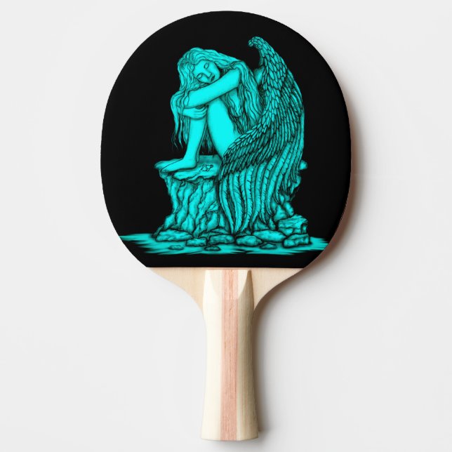 A sleeping Angel on the Stone Ping Pong Paddle (Front)