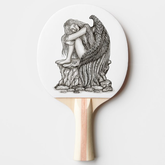 A sleeping Angel on the Stone Ping Pong Paddle (Front)