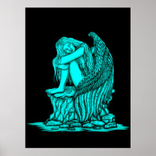 A sleeping Angel on the Stone Poster