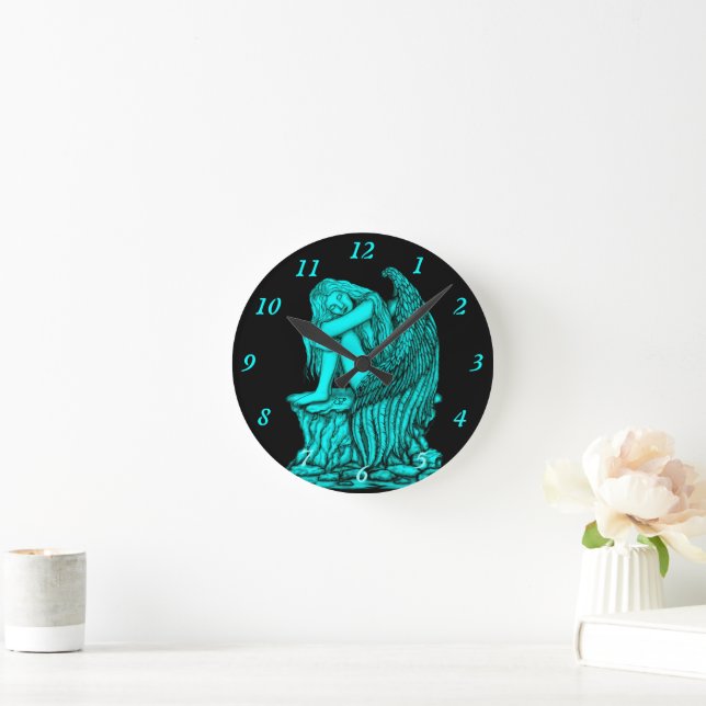 A sleeping Angel on the Stone Round Clock (Home)