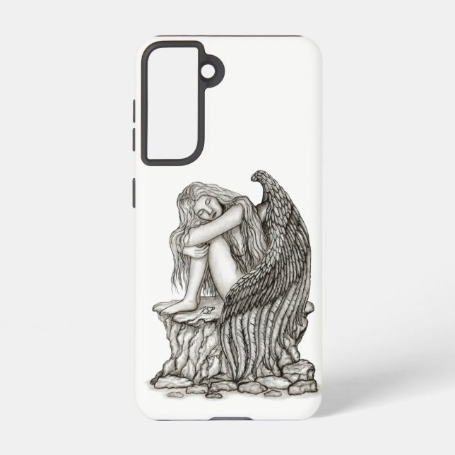 A sleeping Angel on the Stone Samsung Galaxy S21 Case (Back)