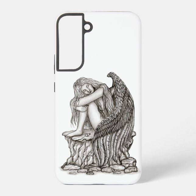 A sleeping Angel on the Stone Samsung Galaxy S22+ Case (Back)