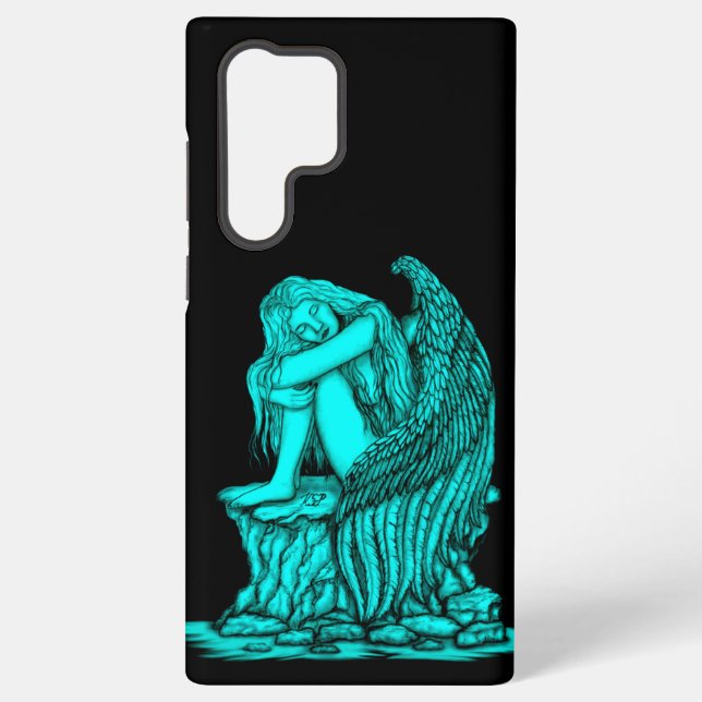 A sleeping Angel on the Stone Samsung Galaxy S22 Ultra Case (Back)