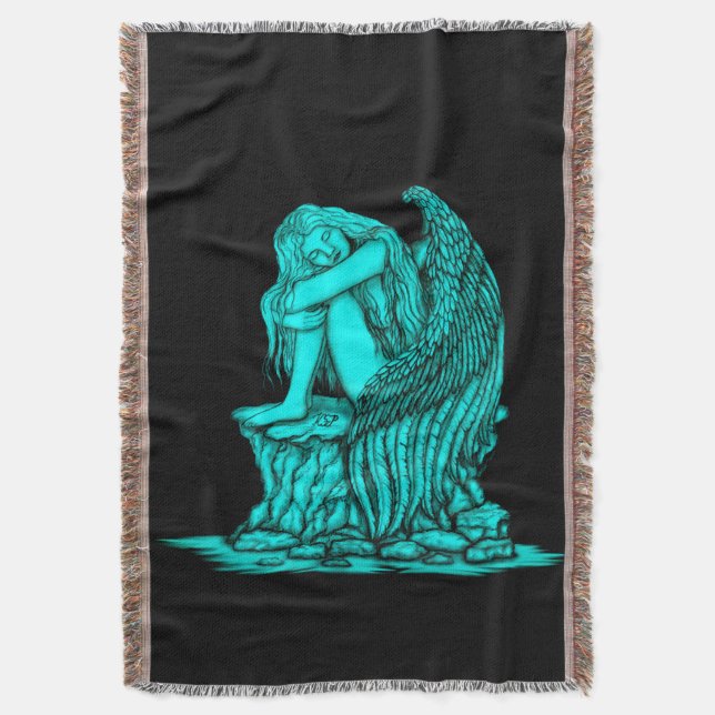 A sleeping Angel on the Stone Throw Blanket (Front Vertical)